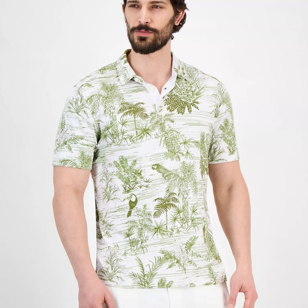 NWT Tommy Bahama Polo Shirt‎ Men L Bird Tropical Palm Classic Fit NEW
